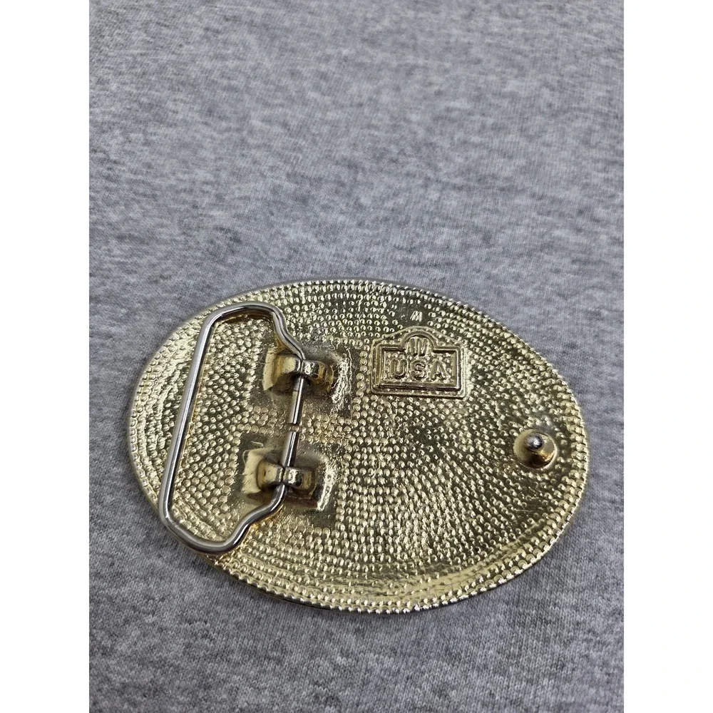 Vintage Silver Gold Eagle Patina Womens Belt Buckle USA